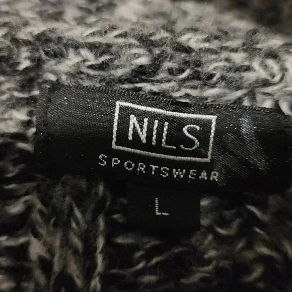 Nils Sportswear Womens Cardigan Sweater Long Cable Knit Wool Alpaca size large - Picture 3 of 5